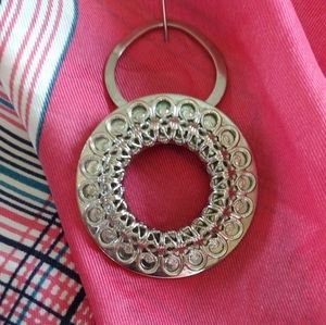 Vintage Scarf Clip Silver Tone